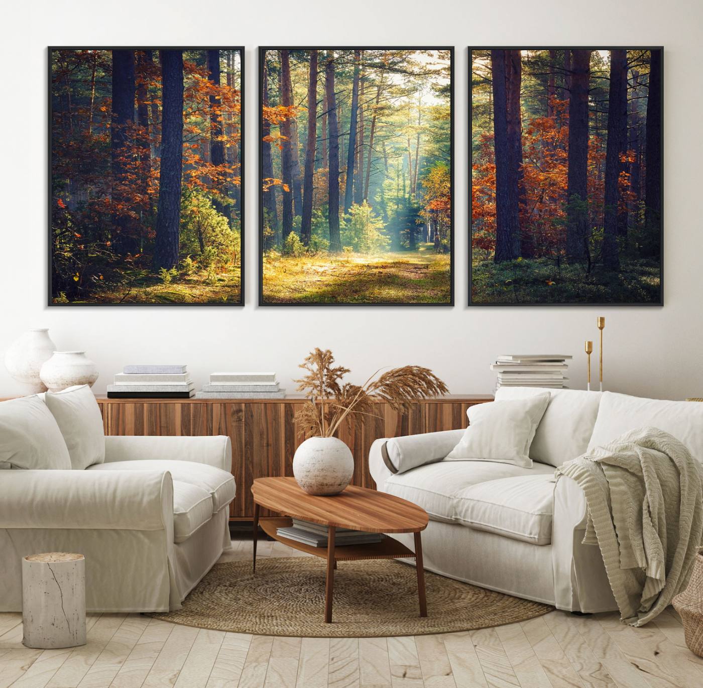 86249-MGV-FC-60X30-3P_Black-Dark Forest Wall Art Canvas Print