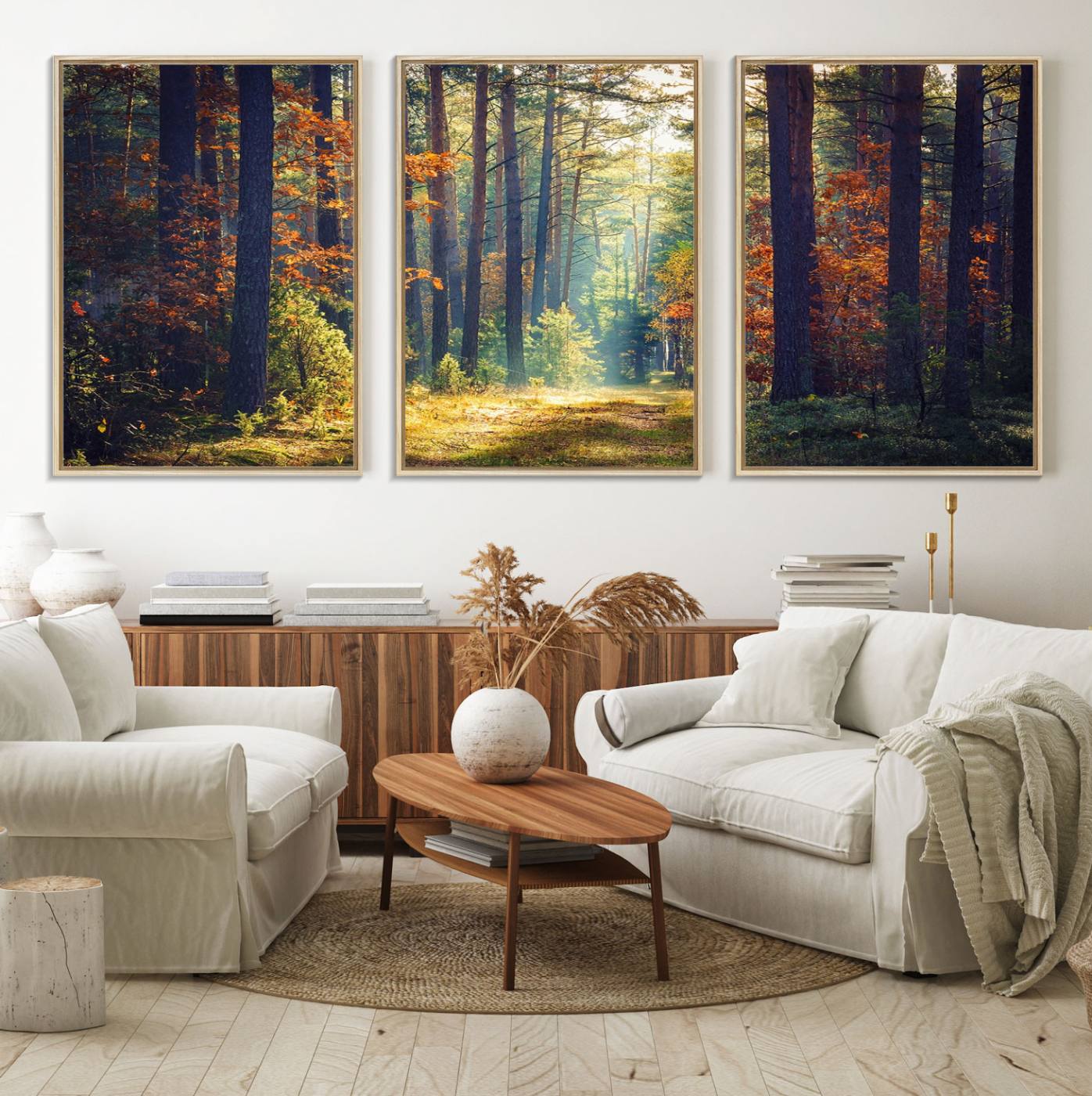 86249-MGV-FC-60X30-3P_Natural-Dark Forest Wall Art Canvas Print