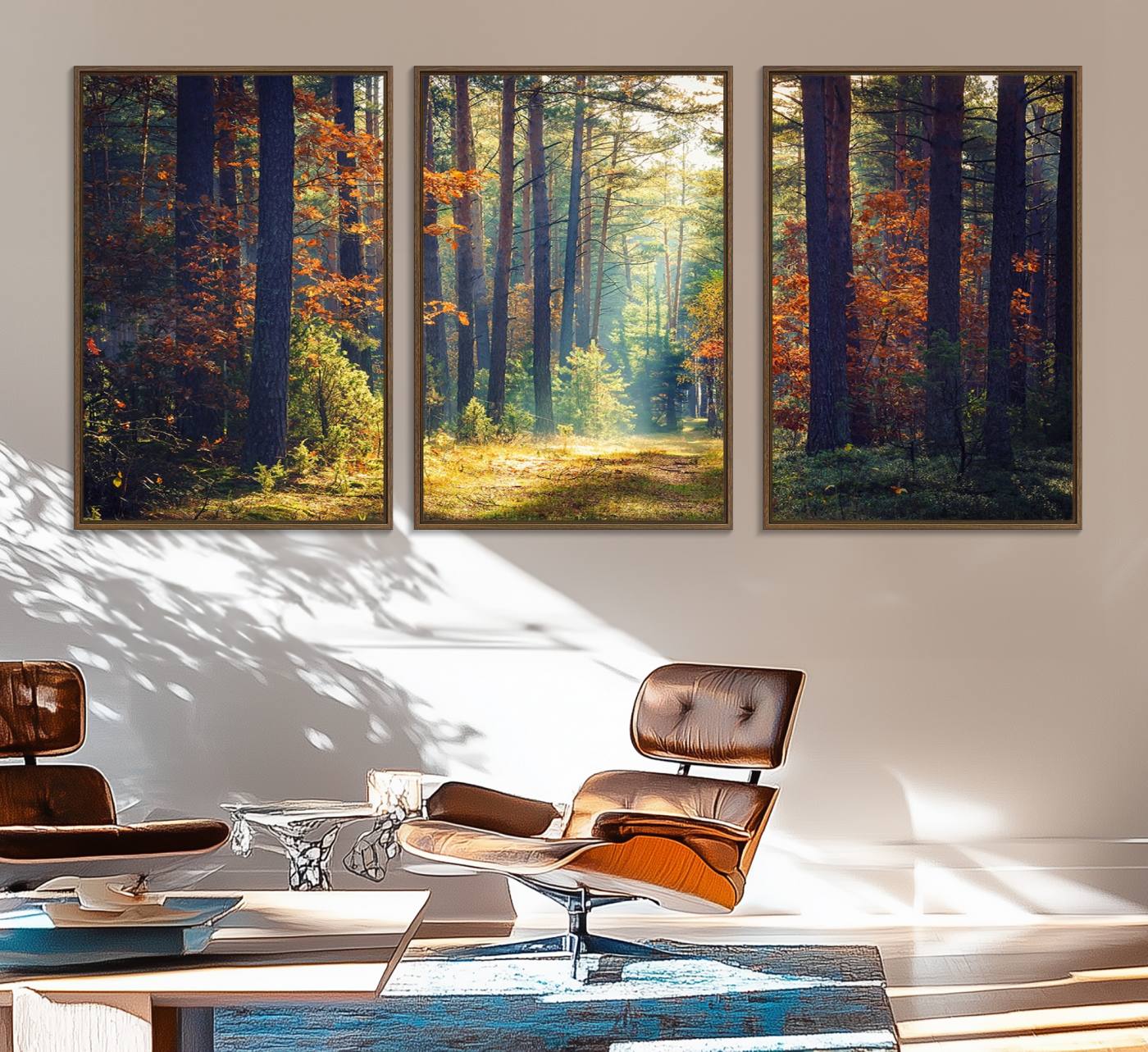 86249-MGV-FC-60X30-3P_Walnut-Dark Forest Wall Art Canvas Print