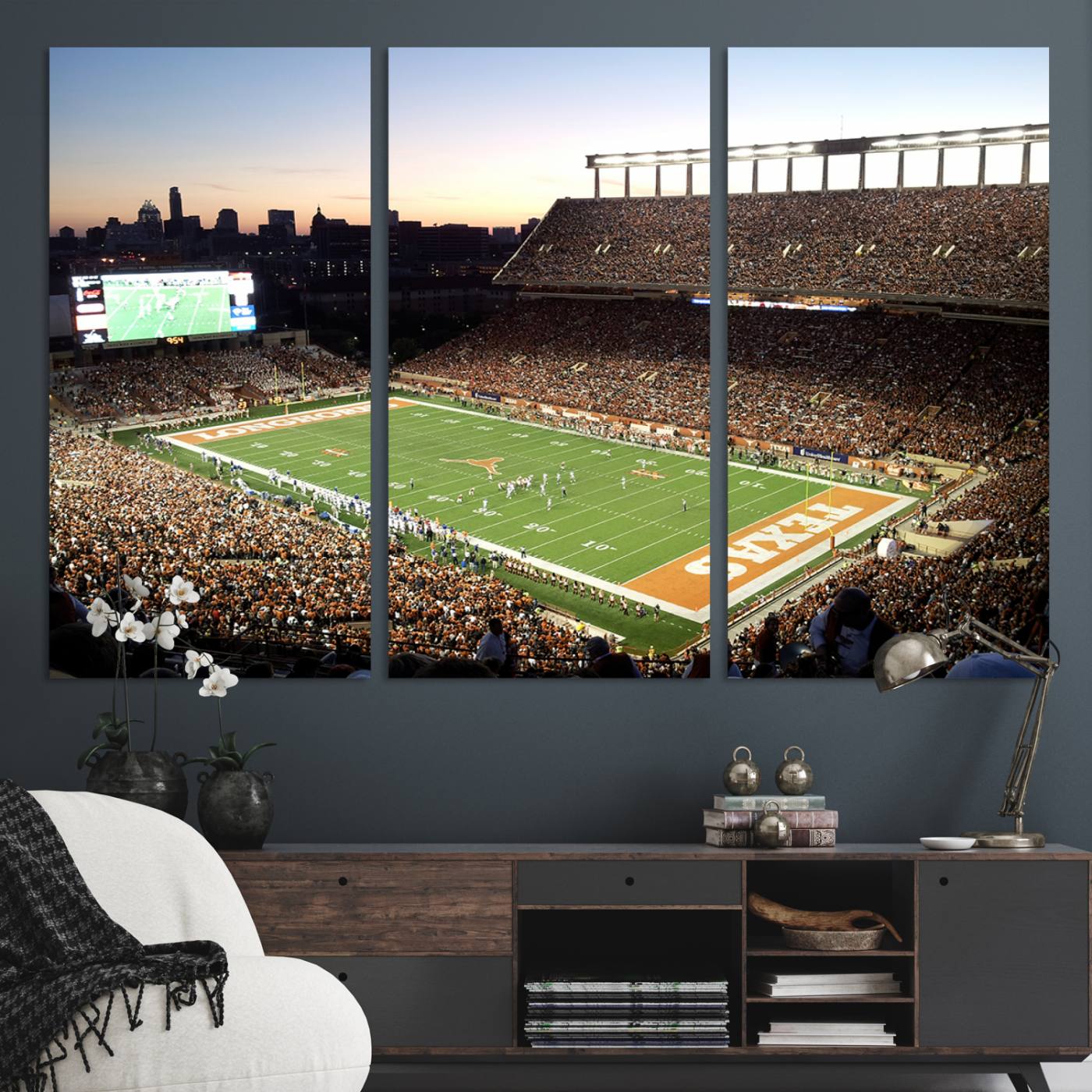Darrell K Royal-Texas Memorial Stadium Canvas Wall Art - Texas Longhorns Football Match