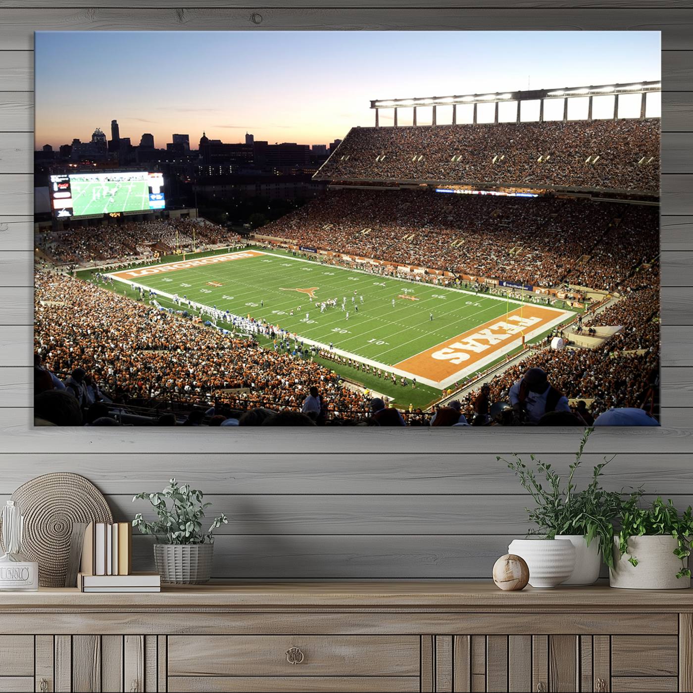 Darrell K Royal-Texas Memorial Stadium Canvas Wall Art - Texas Longhorns Football Match