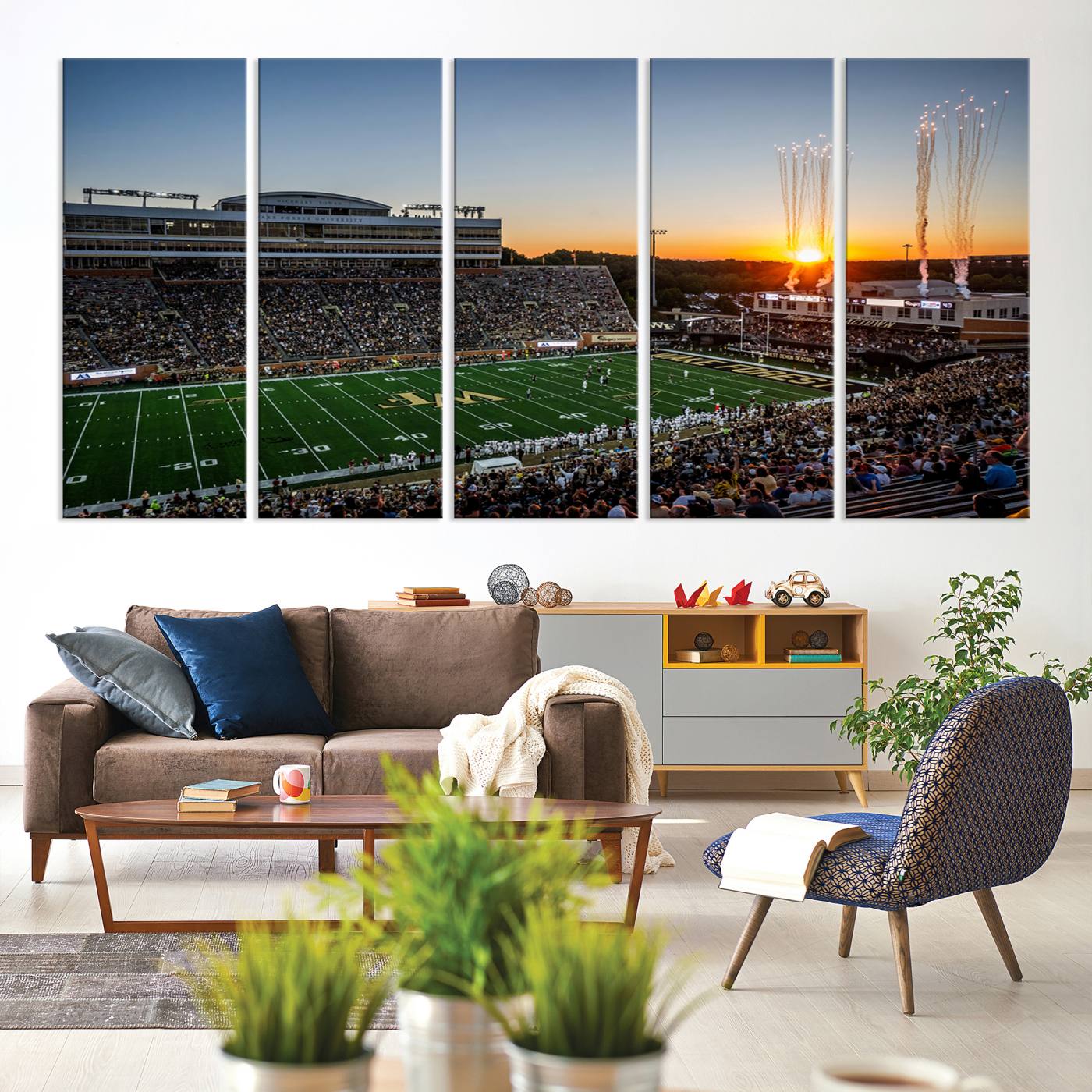 29253-MGV-CV-36X24-Demon Deacons Football Team Print Canvas- Winston-Salem Allegacy Federal Credit Union Stadium Wall Art Canvas Print