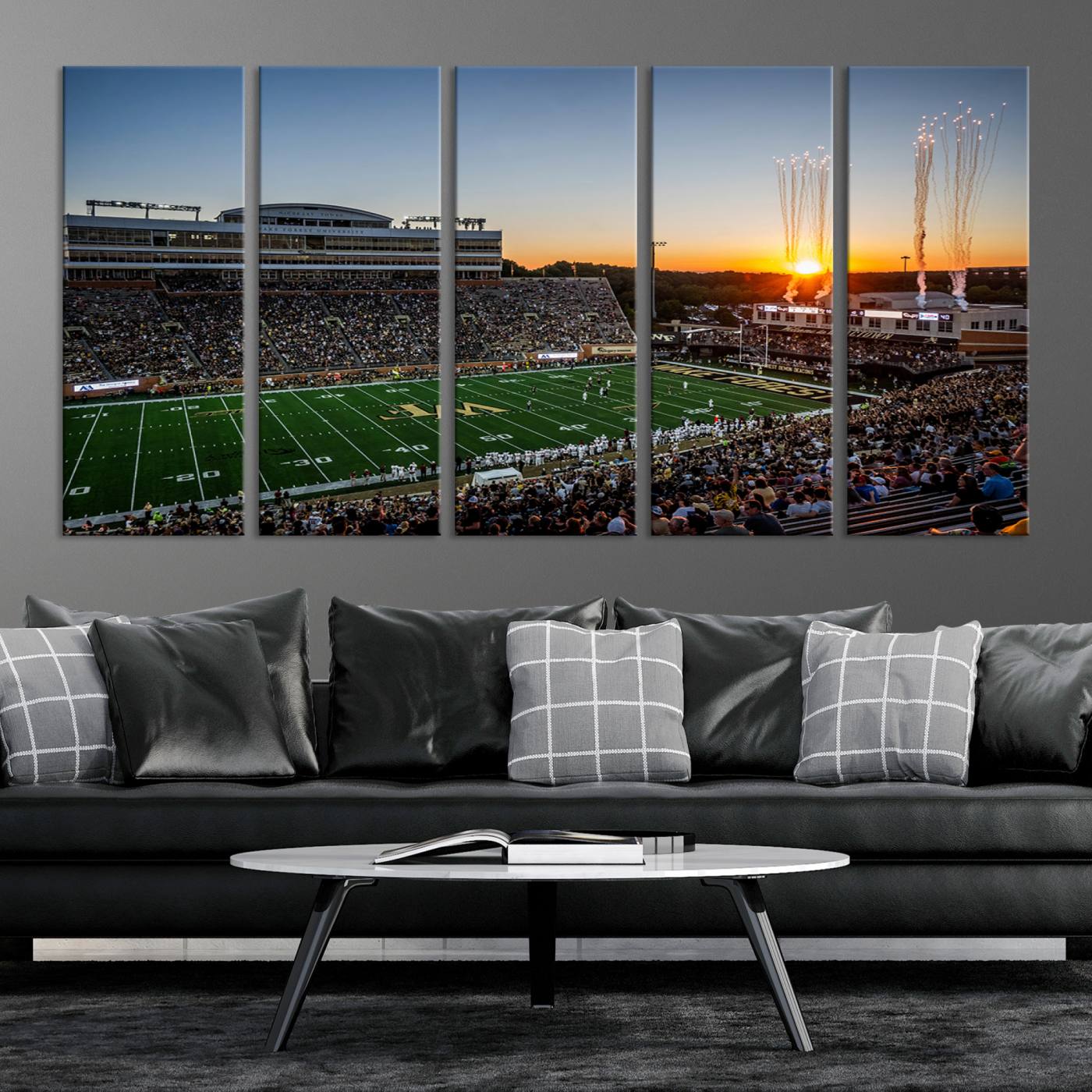 29253-MGV-CV-36X24-Demon Deacons Football Team Print Canvas- Winston-Salem Allegacy Federal Credit Union Stadium Wall Art Canvas Print