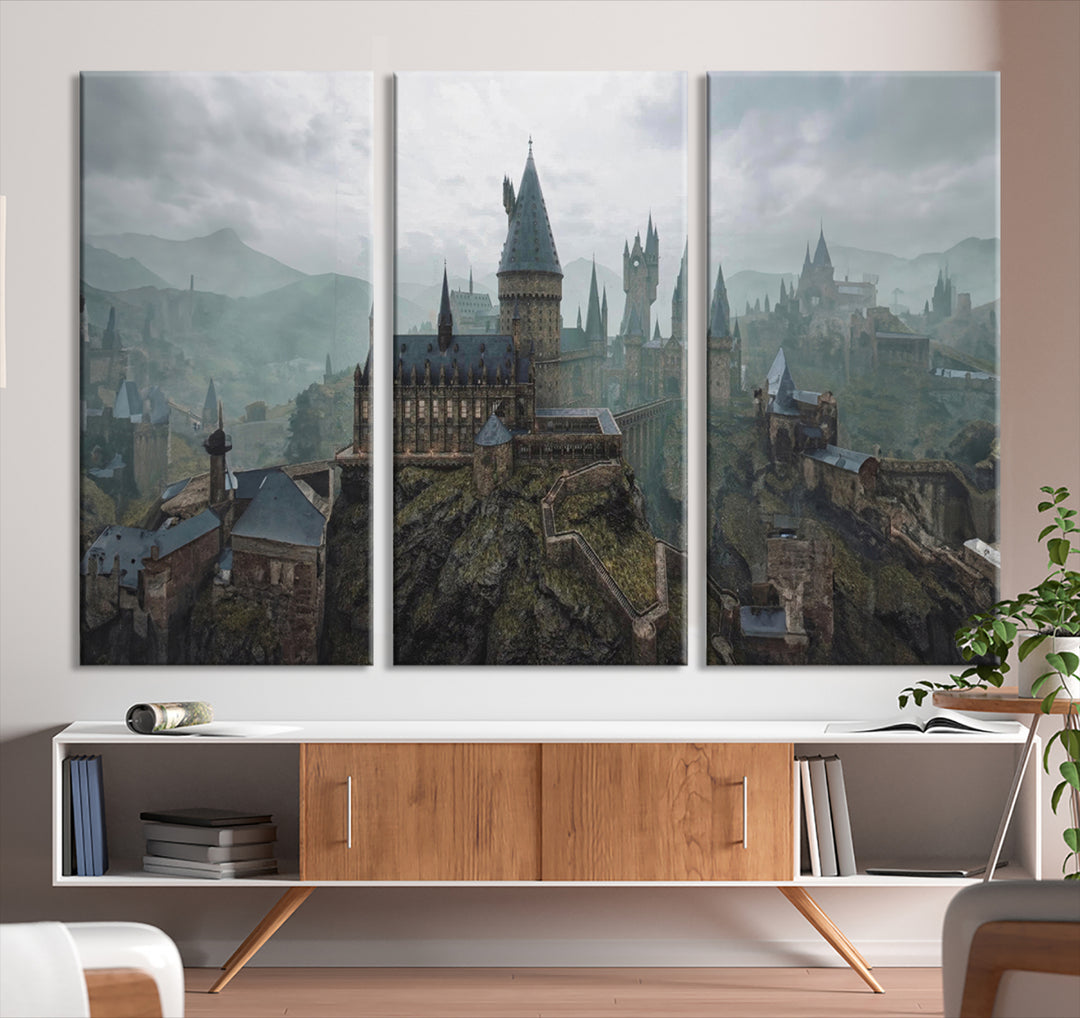 Disney Castle Wall Art Canvas Print, Living Kids Home Room Decor Art Print