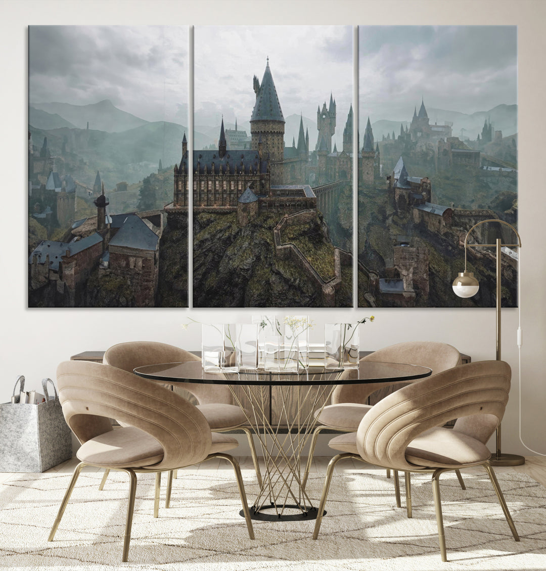 Disney Castle Wall Art Canvas Print, Living Kids Home Room Decor Art Print