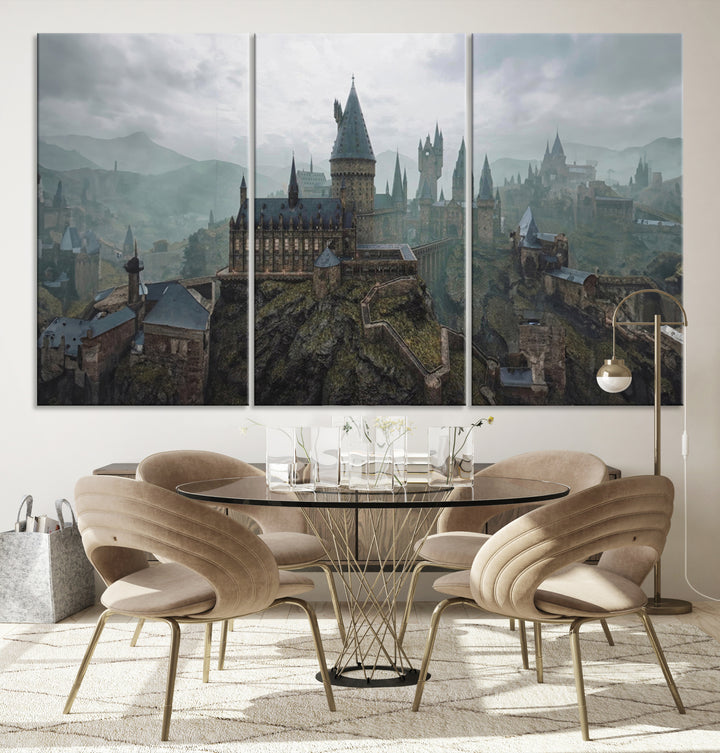 Disney Castle Wall Art Canvas Print, Living Kids Home Room Decor Art Print