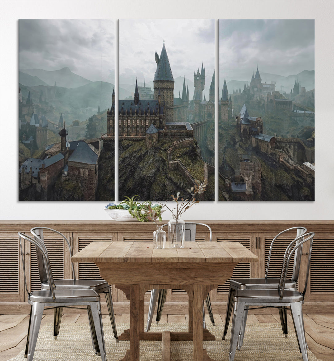 Disney Castle Wall Art Canvas Print, Living Kids Home Room Decor Art Print