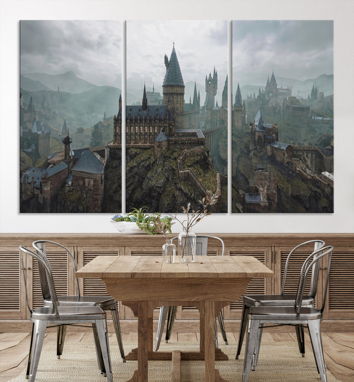 Disney Castle Wall Art Canvas Print, Living Kids Home Room Decor Art Print