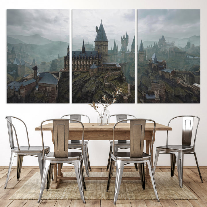 Disney Castle Wall Art Canvas Print, Living Kids Home Room Decor Art Print