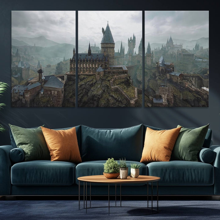 39824-MGV-CV-36X24-Disney Castle Wall Art Canvas Print, Living Kids Home Room Decor Art Print