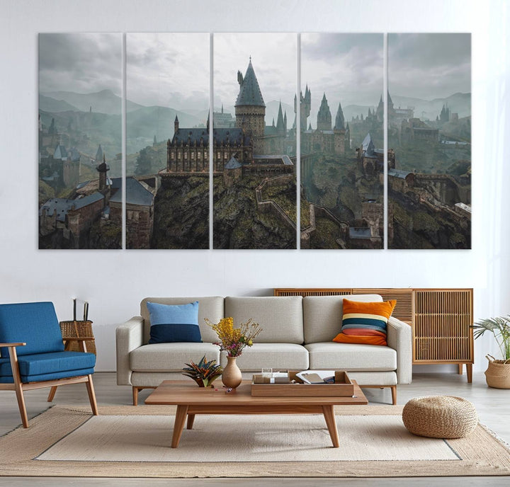 39824-MGV-CV-36X24-Disney Castle Wall Art Canvas Print, Living Kids Home Room Decor Art Print