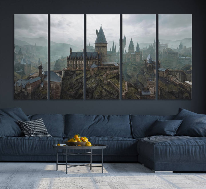 39824-MGV-CV-36X24-Disney Castle Wall Art Canvas Print, Living Kids Home Room Decor Art Print