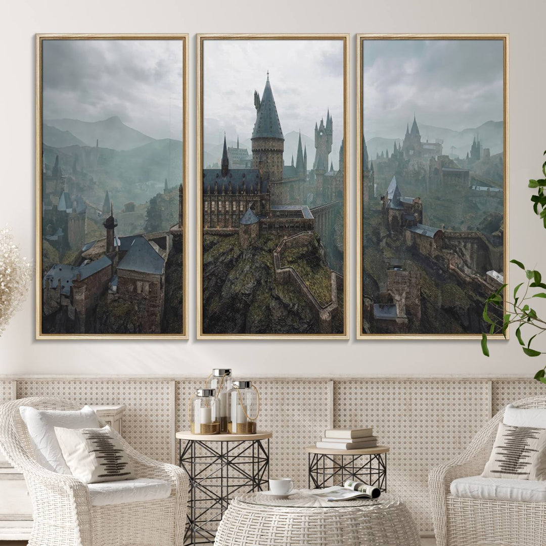 39824-MGV-CV-36X24-Disney Castle Wall Art Canvas Print, Living Kids Home Room Decor Art Print