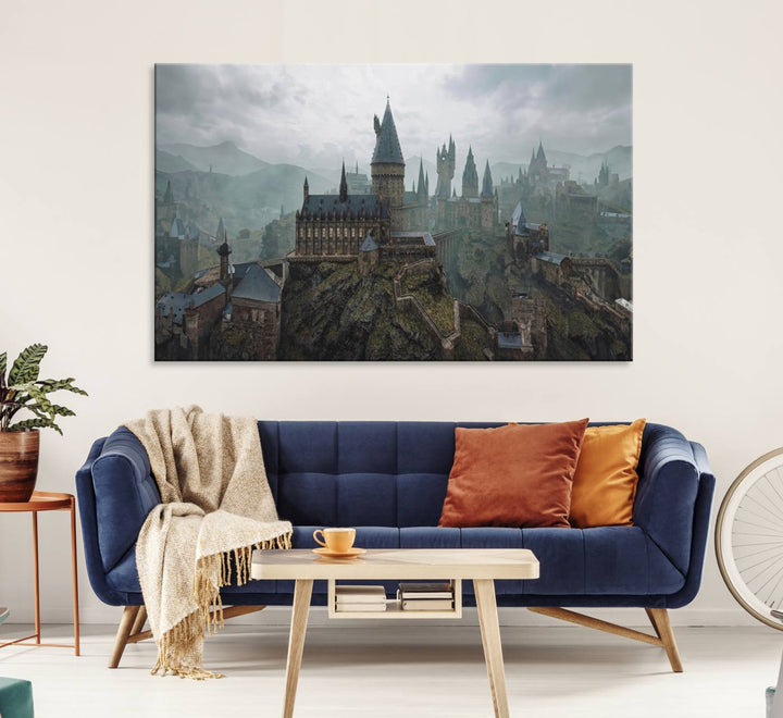 Disney Castle Wall Art Canvas Print, Living Kids Home Room Decor Art Print