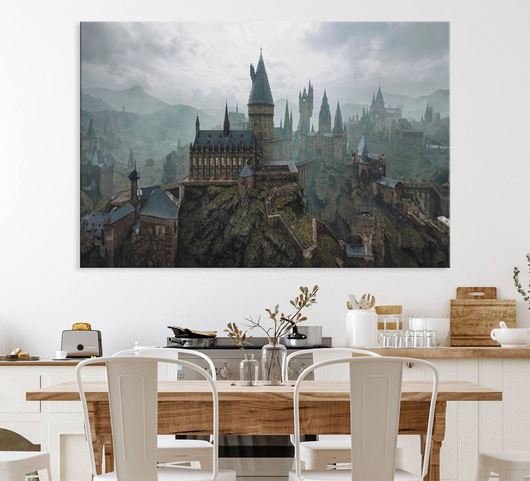 Disney Castle Wall Art Canvas Print, Living Kids Home Room Decor Art Print