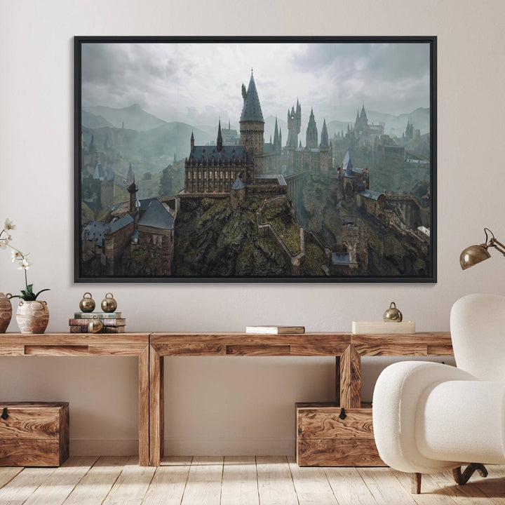 39824-MGV-FC-36X24_Black-Disney Castle Wall Art Canvas Print, Living Kids Home Room Decor Art Print