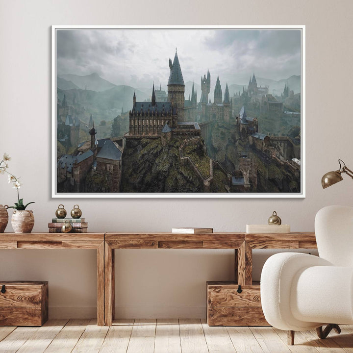 39824-MGV-FC-36X24_White-Disney Castle Wall Art Canvas Print, Living Kids Home Room Decor Art Print