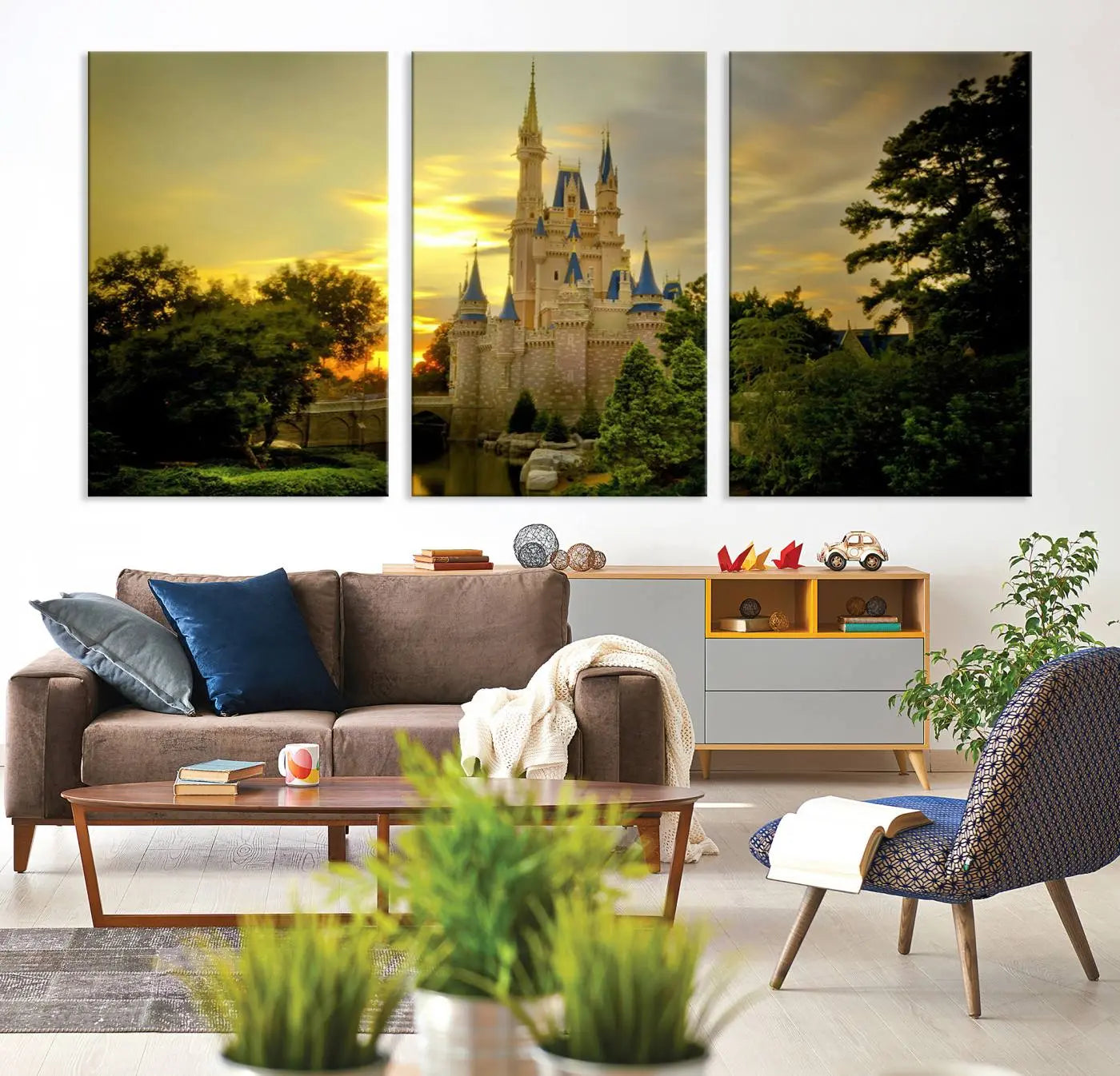 98452-MGV-CV-36X24-Disney Castle Wall Art Canvas Print – Magical Disneyland Castle Fantasy Artwork for Kids Room, Home, Office Decor