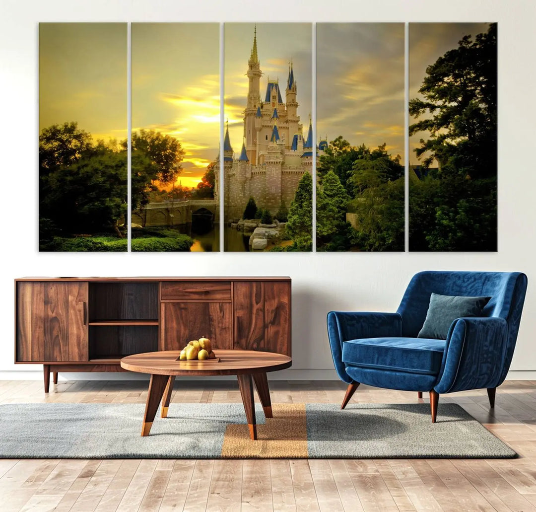 Disney Castle Wall Art Print, Disneyland Castle Wall Art, Disneyland Print, Living Kids Home Room Decor Art