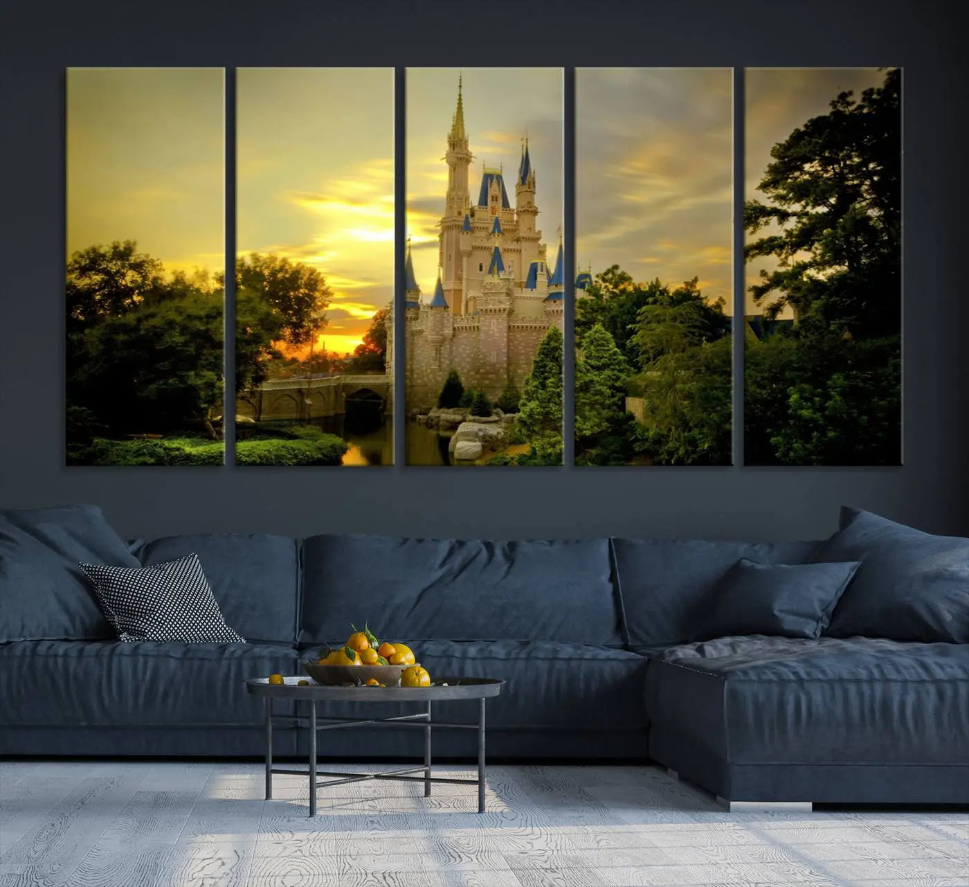 98452-MGV-CV-36X24-Disney Castle Wall Art Canvas Print – Magical Disneyland Castle Fantasy Artwork for Kids Room, Home, Office Decor