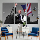 Donald Trump Assassination Attempt Wall Art Print, Trump Historic Footage - Iconic Reaction by Trump - A Unique Gift for Supporter