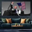Donald Trump Assassination Attempt Wall Art Print, Trump Historic Footage - Iconic Reaction by Trump - A Unique Gift for Supporter