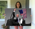 Donald Trump Assassination Attempt Wall Art Print, Trump Historic Footage - Iconic Reaction by Trump - A Unique Gift for Supporter