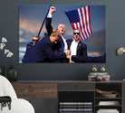Donald Trump Assassination Attempt Wall Art Print, Trump Historic Footage - Iconic Reaction by Trump - A Unique Gift for Supporter