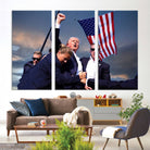 Donald Trump Assassination Attempt Wall Art Print, Trump Historic Footage - Iconic Reaction by Trump - A Unique Gift for Supporter