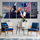 Donald Trump Assassination Attempt Wall Art Print, Trump Historic Footage - Iconic Reaction by Trump - A Unique Gift for Supporter