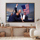 Donald Trump Assassination Attempt Wall Art Print, Trump Historic Footage - Iconic Reaction by Trump - A Unique Gift for Supporter