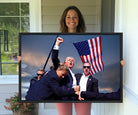 93389-MGV-CV-36X24-Donald Trump Assassination Attempt Wall Art Print, Trump Historic Footage - Iconic Reaction by Trump - A Unique Gift for Supporter