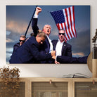 Donald Trump Assassination Attempt Wall Art Print, Trump Historic Footage - Iconic Reaction by Trump - A Unique Gift for Supporter