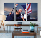 Donald Trump Assassination Attempt Wall Art Print, Trump Historic Footage - Iconic Reaction by Trump - A Unique Gift for Supporter