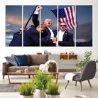 Donald Trump Assassination Attempt Wall Art Print, Trump Historic Footage - Iconic Reaction by Trump - A Unique Gift for Supporter