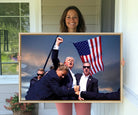 Donald Trump Assassination Attempt Wall Art Print, Trump Historic Footage - Iconic Reaction by Trump - A Unique Gift for Supporter
