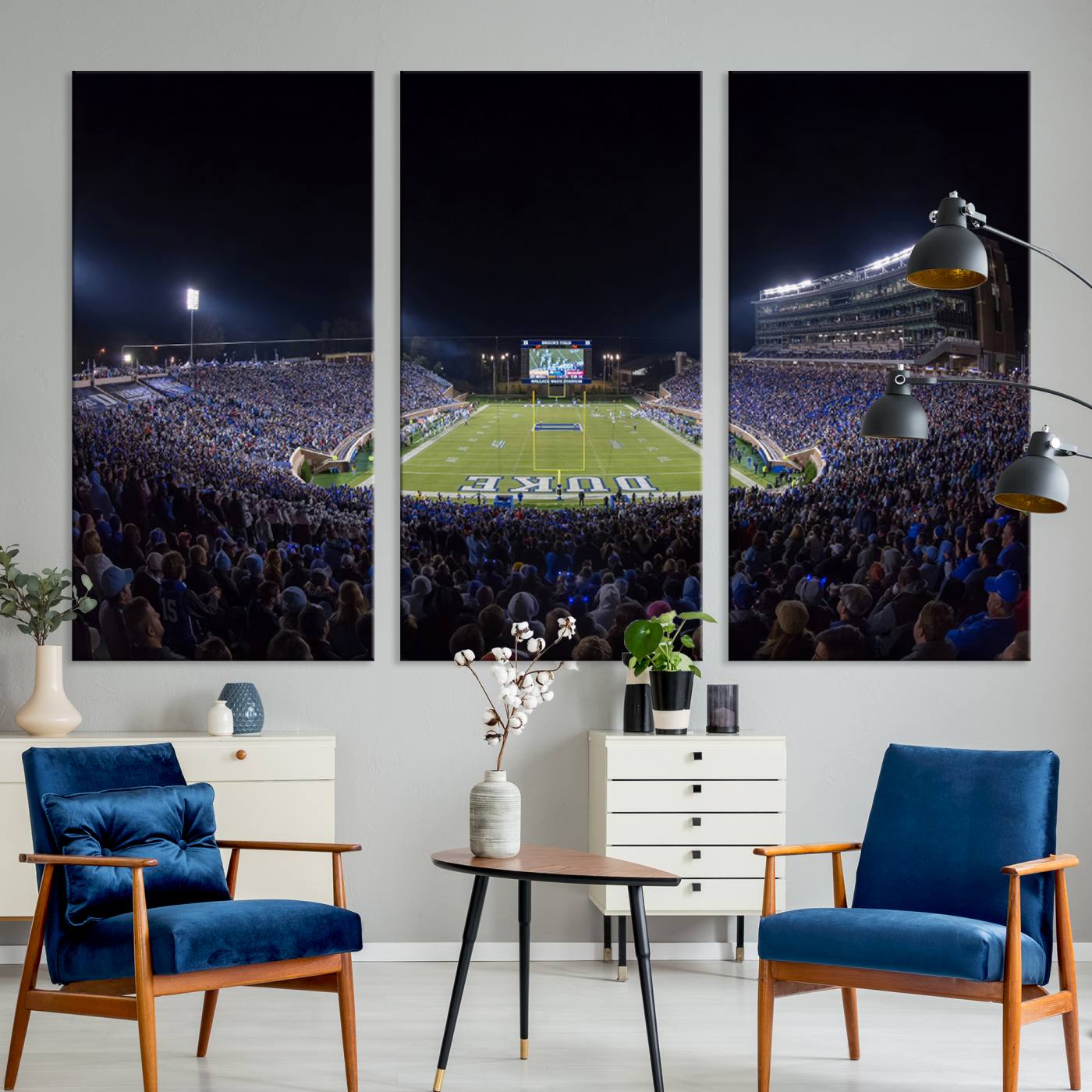 21070-MGV-CV-36X24-Duke University Blue Devils Football Team Print - Durham Wallace Wade Stadium Wall Art Canvas Print