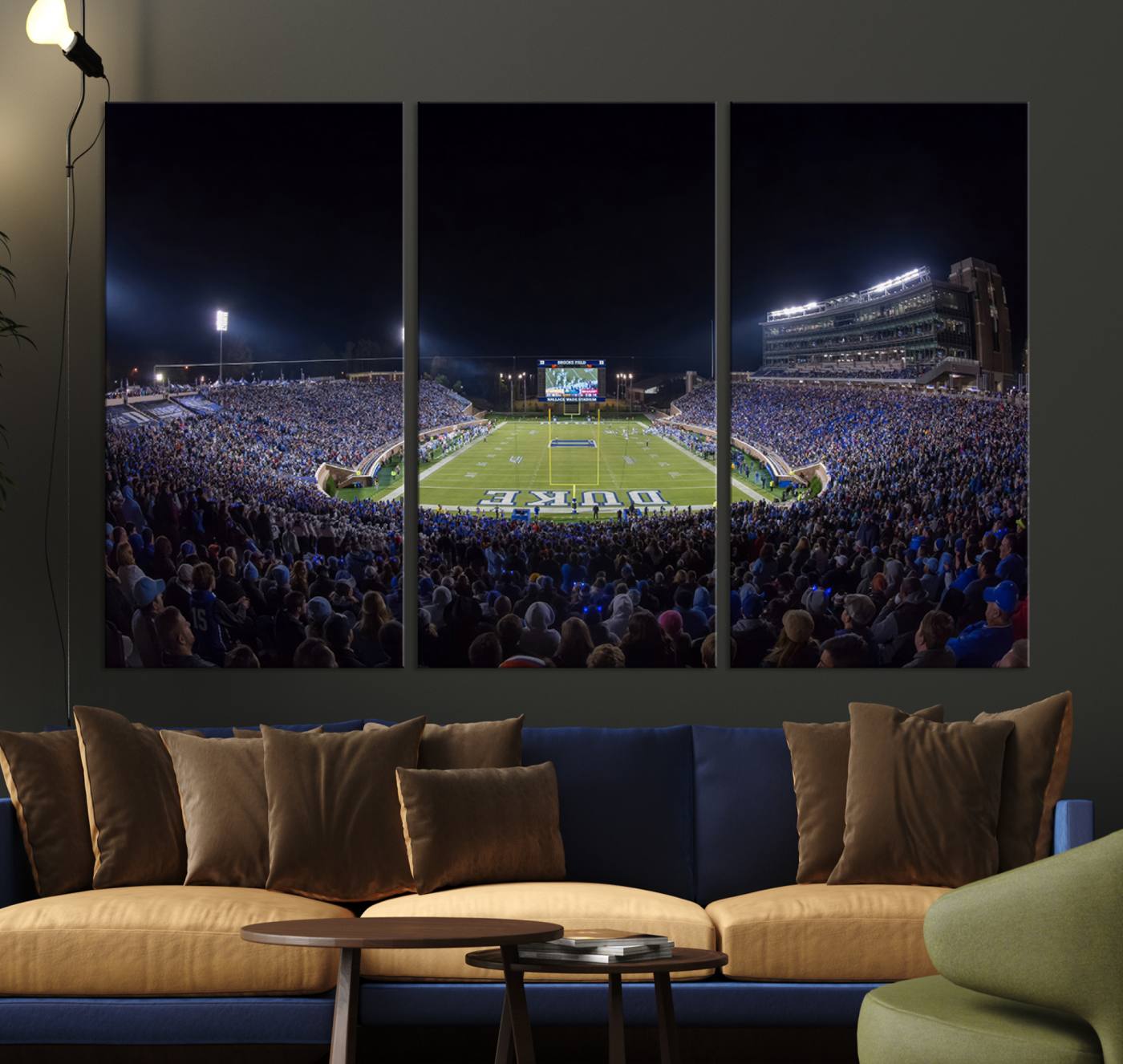 21070-MGV-CV-36X24-Duke University Blue Devils Football Team Print - Durham Wallace Wade Stadium Wall Art Canvas Print