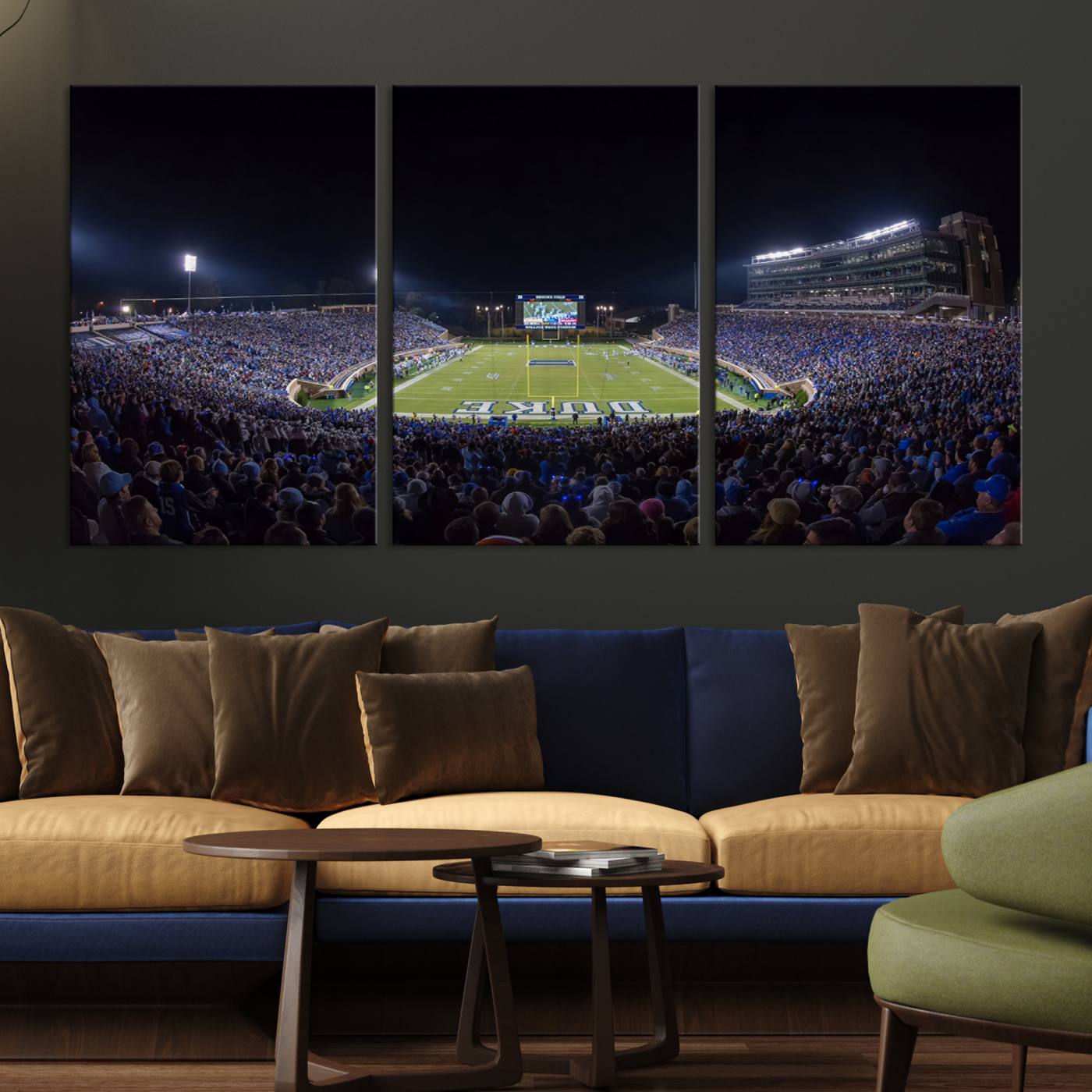 21070-MGV-CV-36X24-Duke University Blue Devils Football Team Print - Durham Wallace Wade Stadium Wall Art Canvas Print