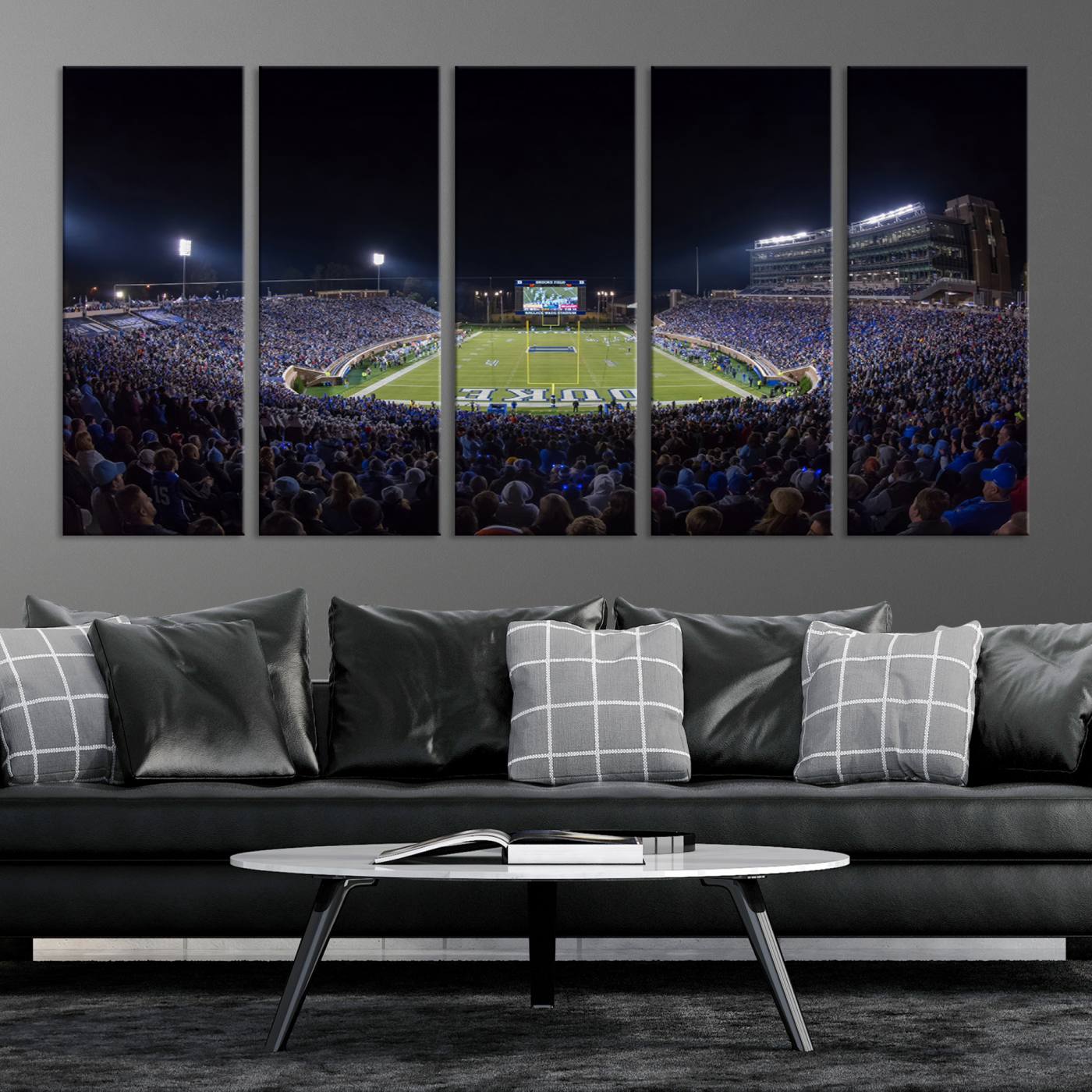 21070-MGV-CV-36X24-Duke University Blue Devils Football Team Print - Durham Wallace Wade Stadium Wall Art Canvas Print