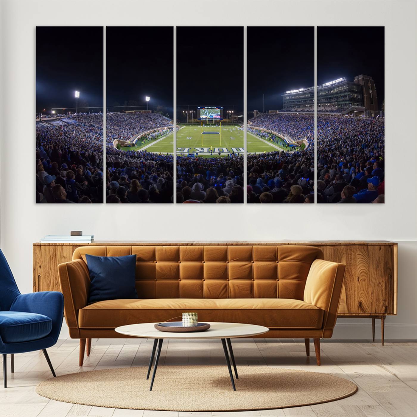 21070-MGV-CV-36X24-Duke University Blue Devils Football Team Print - Durham Wallace Wade Stadium Wall Art Canvas Print