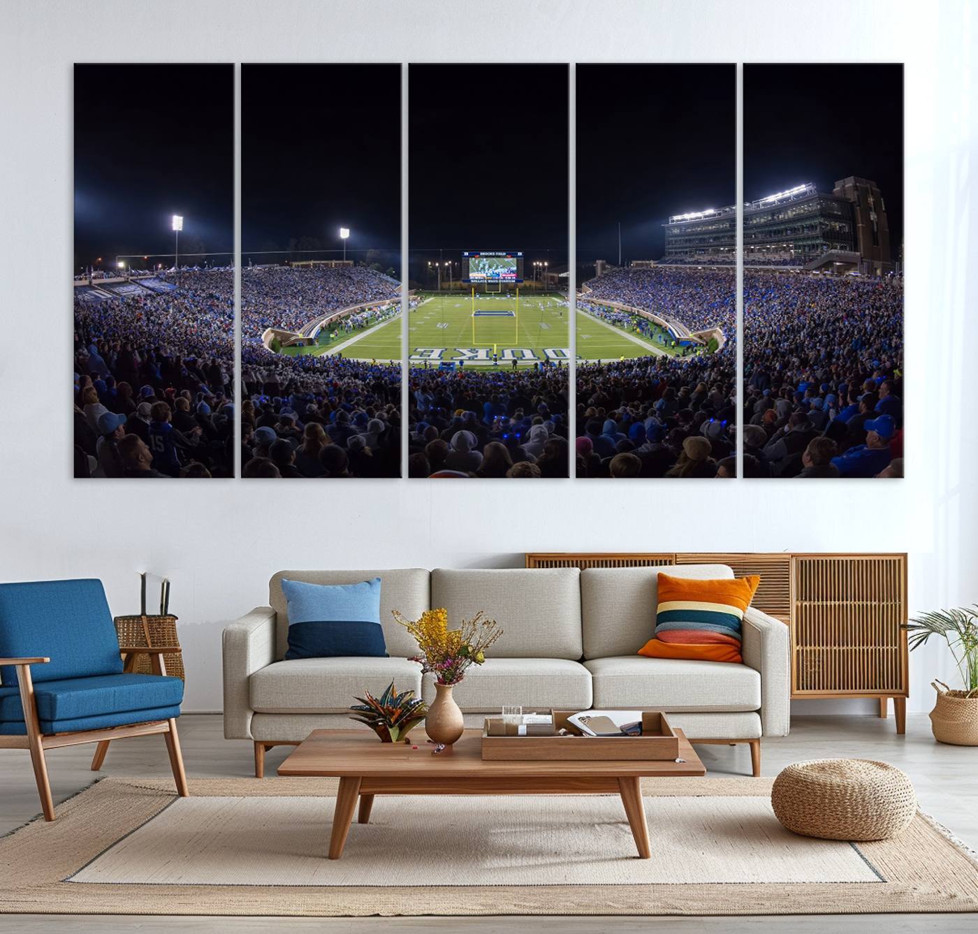 21070-MGV-CV-36X24-Duke University Blue Devils Football Team Print - Durham Wallace Wade Stadium Wall Art Canvas Print