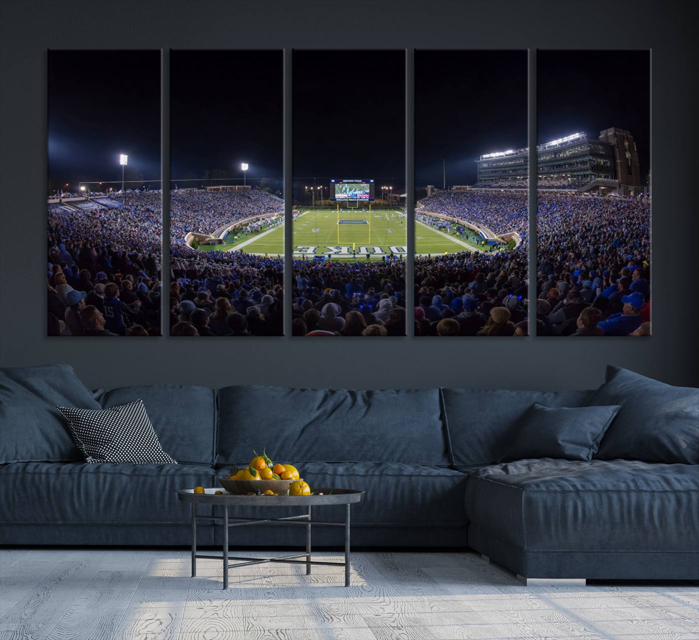 21070-MGV-CV-36X24-Duke University Blue Devils Football Team Print - Durham Wallace Wade Stadium Wall Art Canvas Print