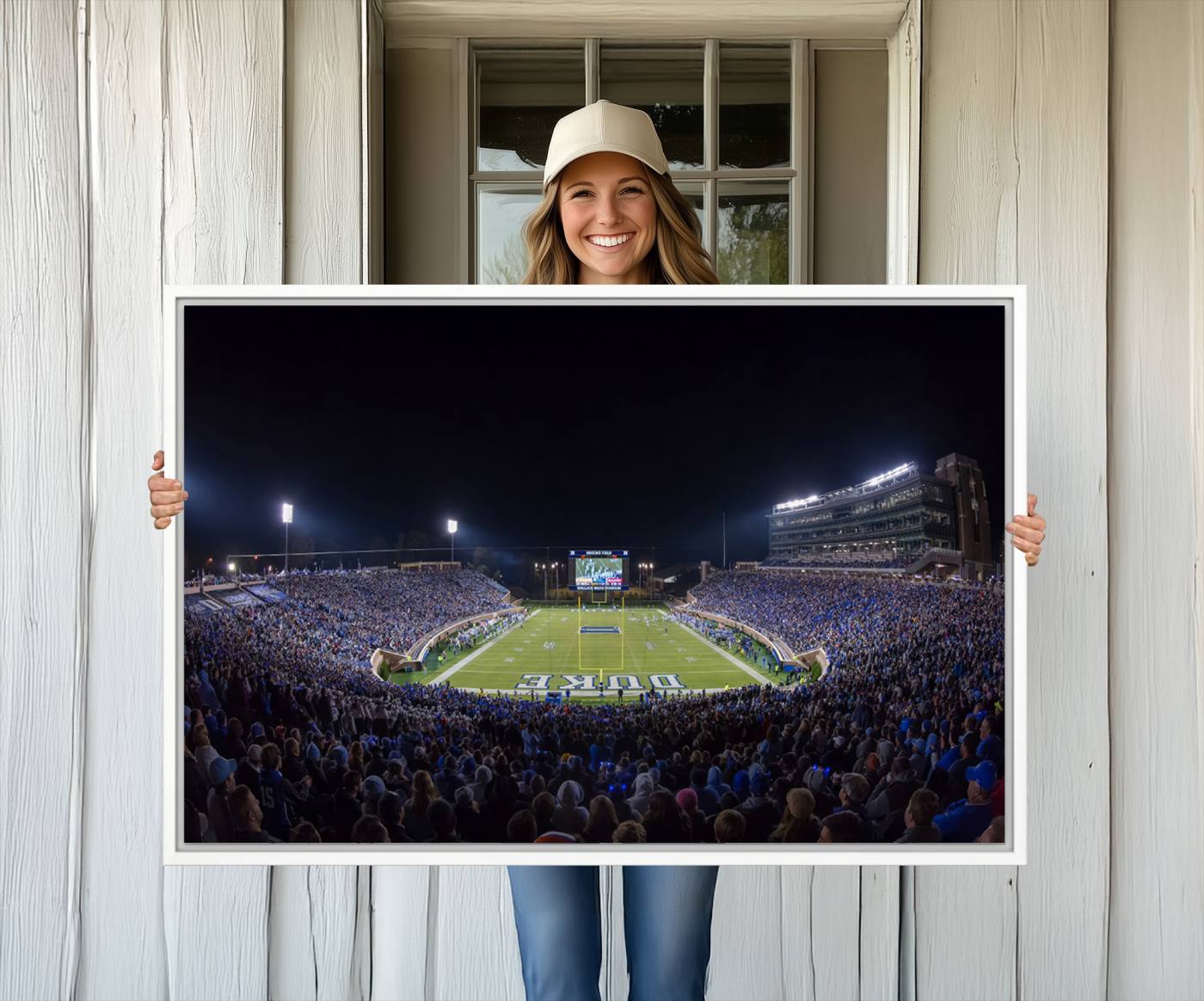 21070-MGV-CV-36X24-Duke University Blue Devils Football Team Print - Durham Wallace Wade Stadium Wall Art Canvas Print