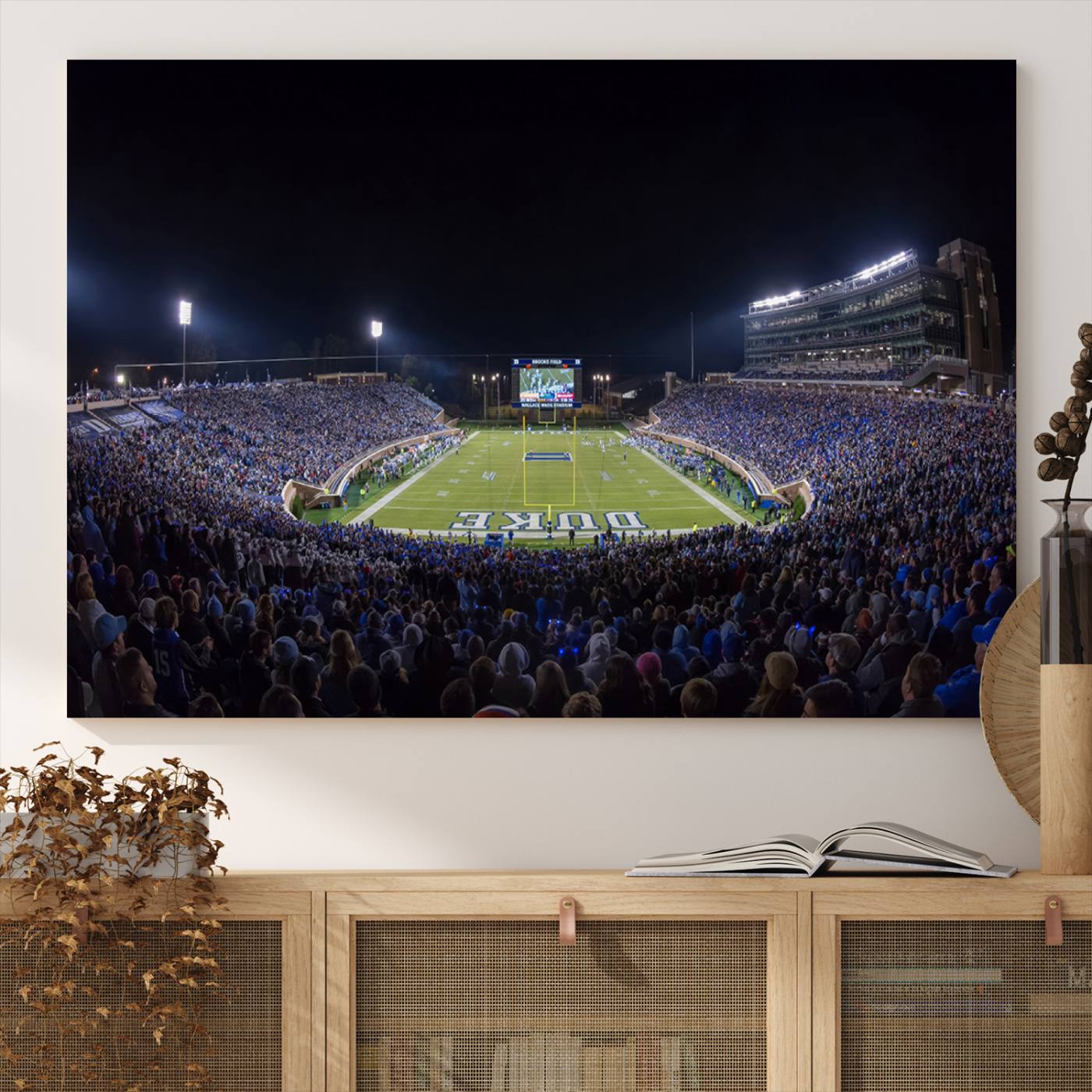 21070-MGV-CV-36X24-Duke University Blue Devils Football Team Print - Durham Wallace Wade Stadium Wall Art Canvas Print