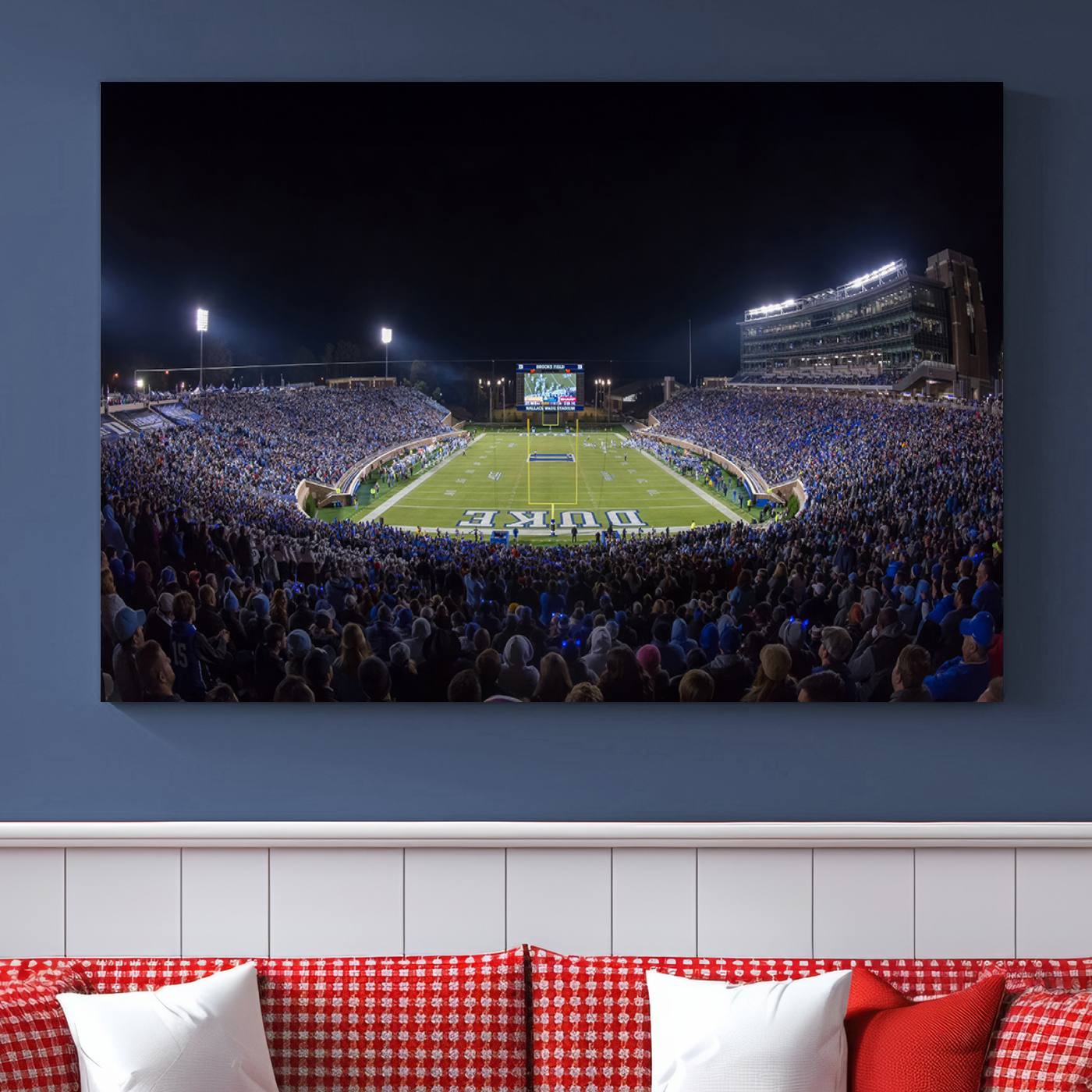 21070-MGV-CV-36X24-Duke University Blue Devils Football Team Print - Durham Wallace Wade Stadium Wall Art Canvas Print