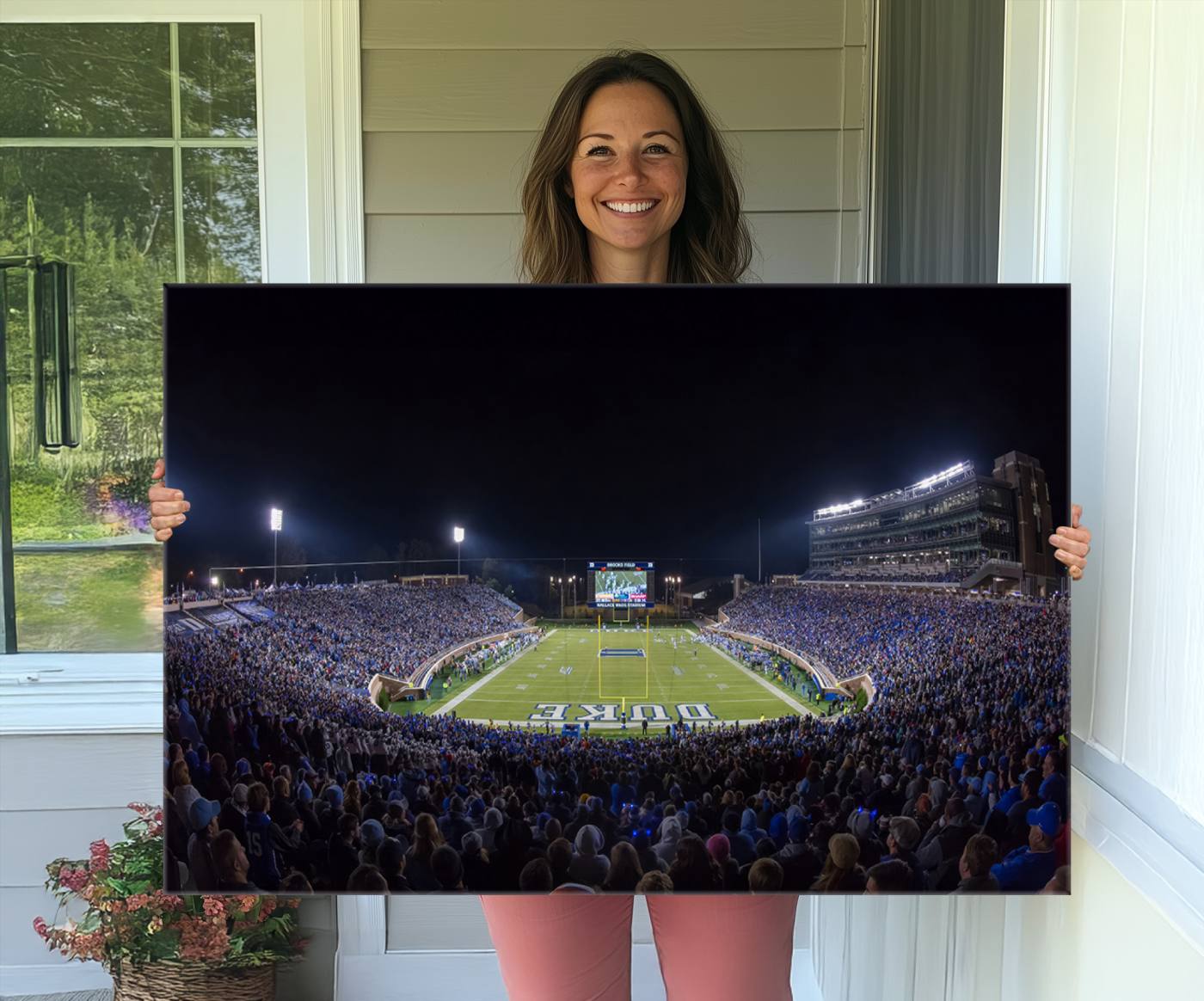 21070-MGV-CV-36X24-Duke University Blue Devils Football Team Print - Durham Wallace Wade Stadium Wall Art Canvas Print