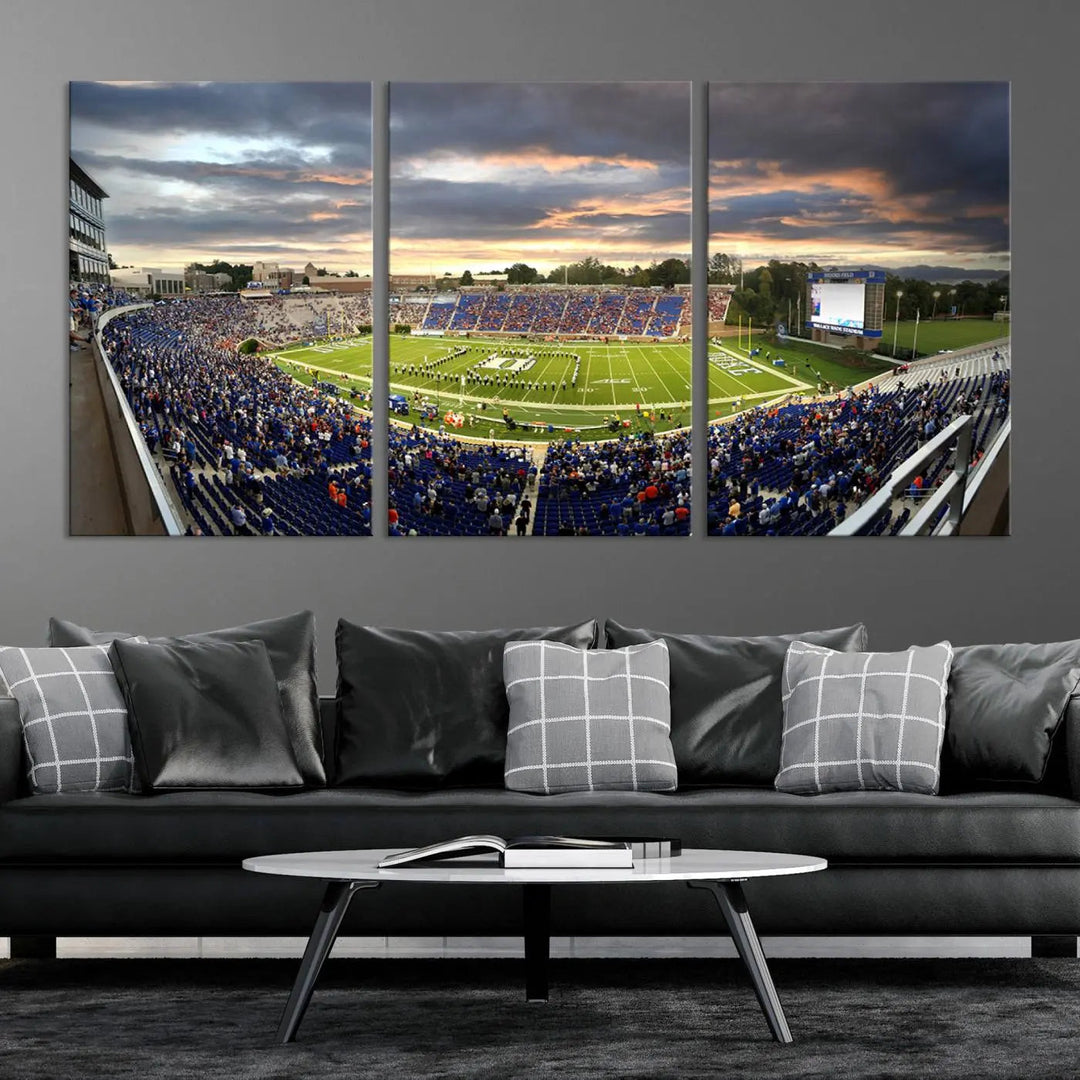 Edit-Images-Duke University Blue Devils Football Team Print - Durham Wallace Wade Stadium Wall Art Canvas Print