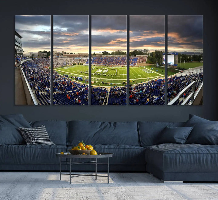 Edit-Images-Duke University Blue Devils Football Team Print - Durham Wallace Wade Stadium Wall Art Canvas Print