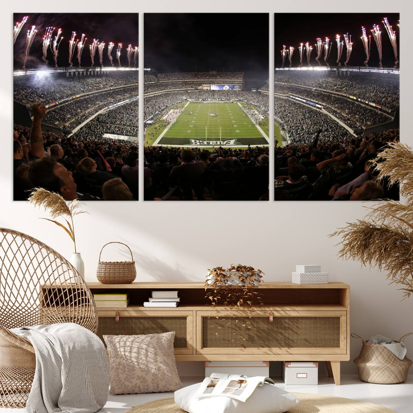 70773-MGV-CV-36X24-Eagles Field Stadium Wall Art - Philadelphia Eagles Football Team Print - Philadelphia Lincoln Financial Field Stadium Wall Art Canvas Print